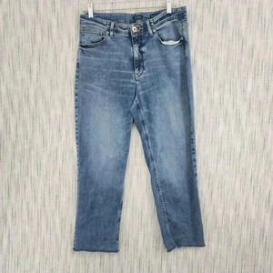 J. Jill Women's High Rise Straight leg crop  Jeans - Light Blue size 10